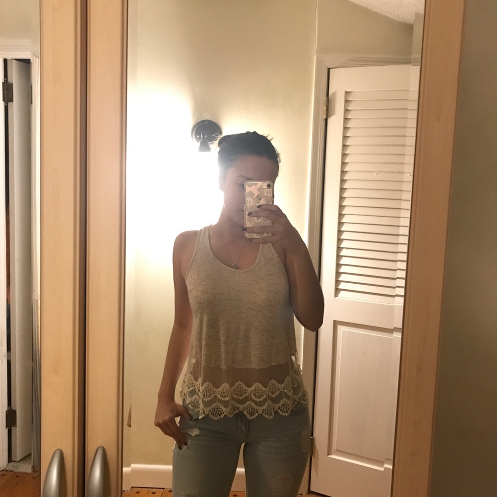 Beige lace top